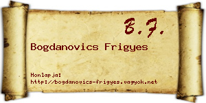 Bogdanovics Frigyes névjegykártya